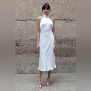 Jenny Yoo Ivory Halter Midi Dress